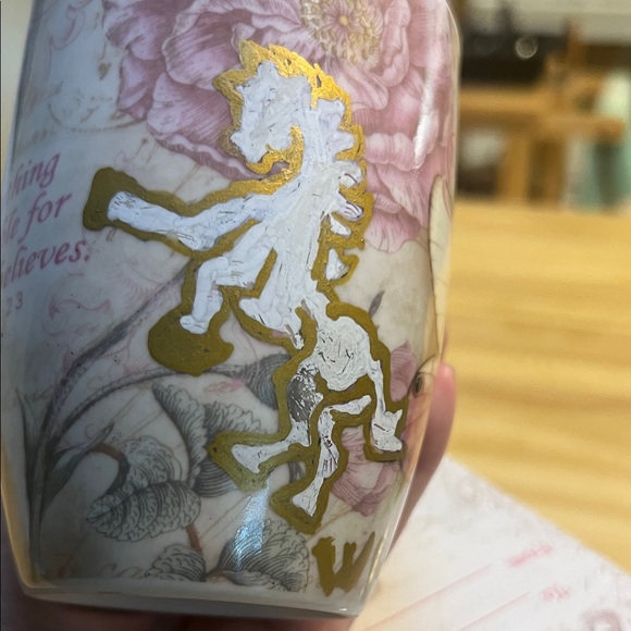 ( 0378) Inspirational Floral Mug with Gold Accents & WHT Horse Art - Picture 7 of 11